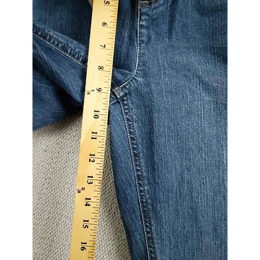 DKNY Jeans Bootcut Womens 12 33X31 Blue Y2K Denim Mid Rise Streetwear Relaxed - Picture 8 of 11